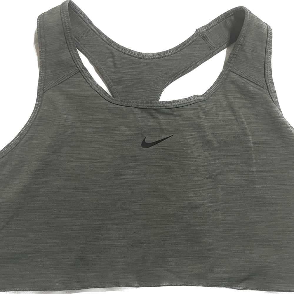 EUC Nike Swoosh Sports Bra Women’s XL Smoke Gray lightly Padded Support Dri Fit